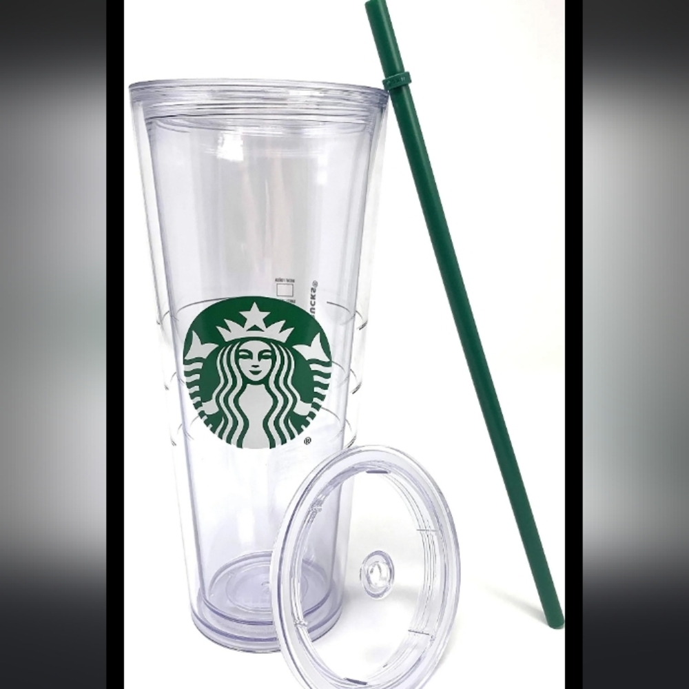 Starbucks Clear Tumbler with Green Straw